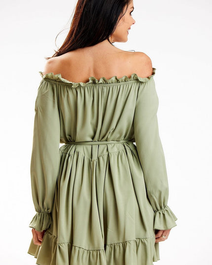 Robe espagnole manches longues volant