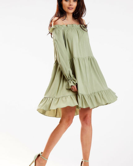 Robe espagnole manches longues volant