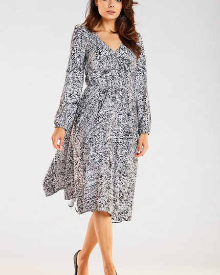 Robe midi encolure enveloppante