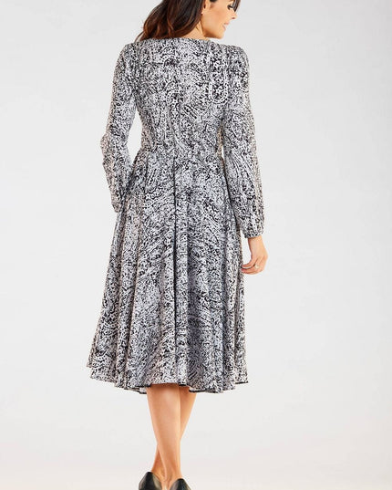 Robe midi encolure enveloppante