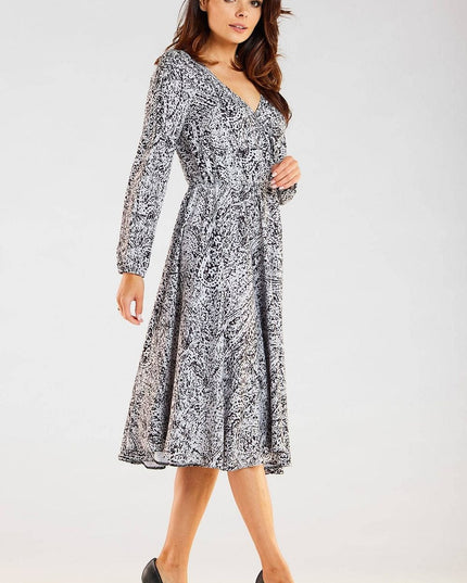 Robe midi encolure enveloppante