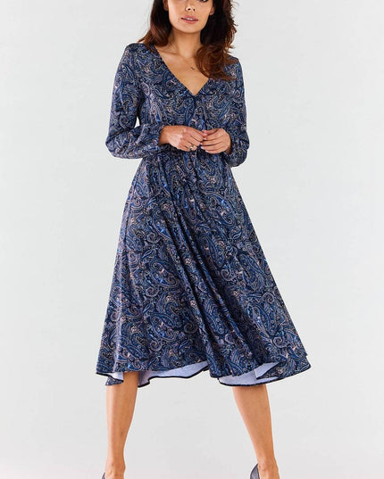 Robe midi encolure enveloppante