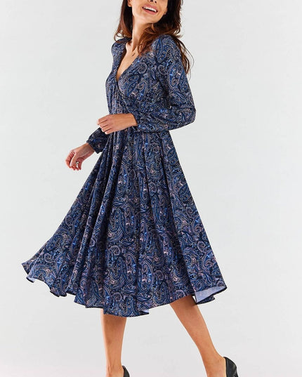 Robe midi encolure enveloppante