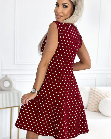 Robe bleu marine à pois