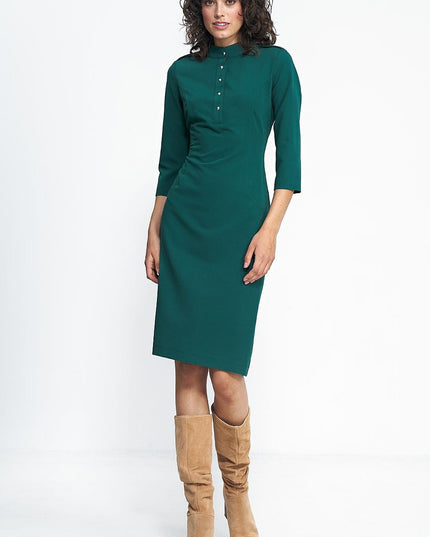 Robe ajustée rouille col rond