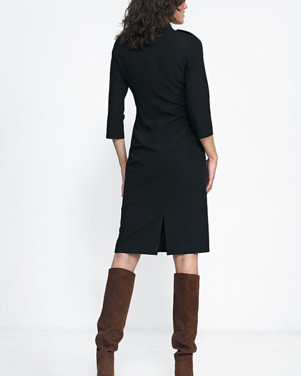Robe ajustée rouille col rond