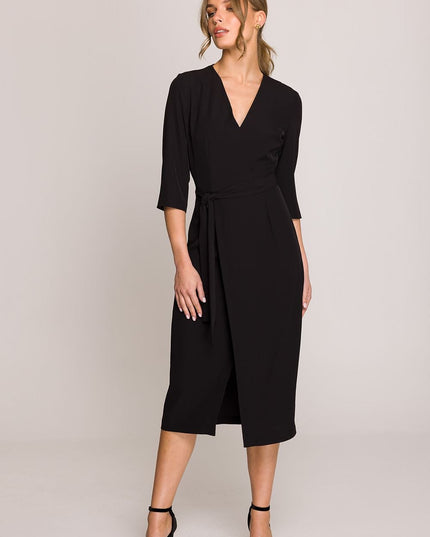 Robe midi ajustée portefeuille