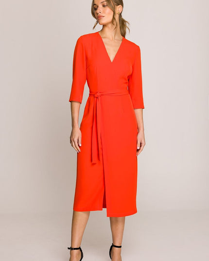 Robe midi ajustée portefeuille