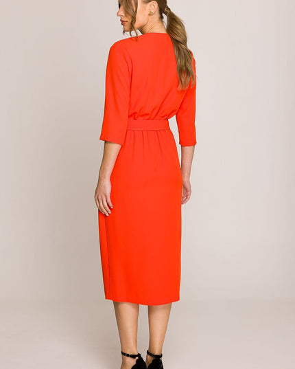 Robe midi ajustée portefeuille