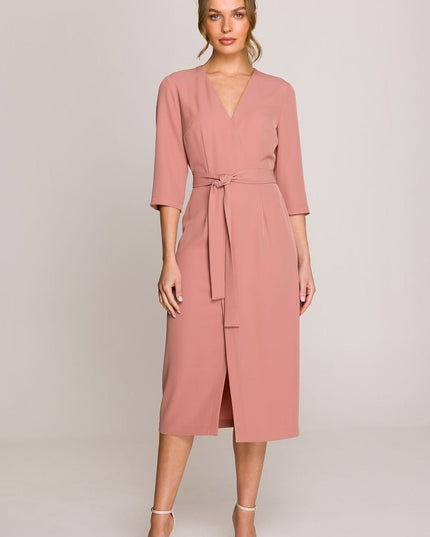 Robe midi ajustée portefeuille