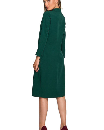 Robe verte col montant