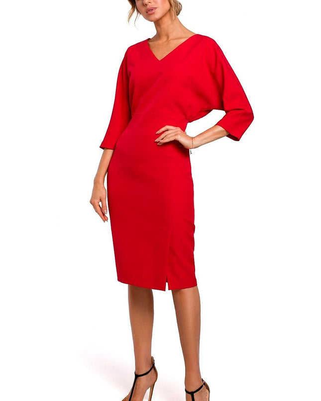 Robe crayon manches tombantes