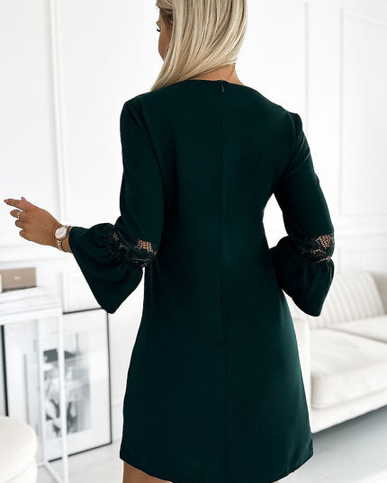 Robe grise manches évasées