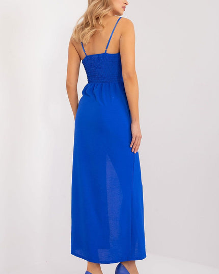 Robe midi fendue verte chic