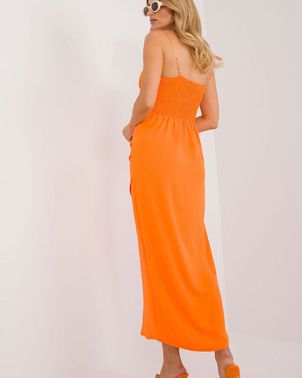 Robe midi fendue verte chic