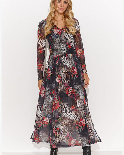 Robe longue imprimée transparente