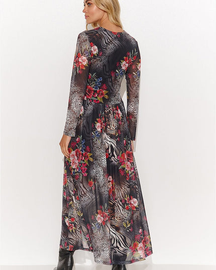 Robe longue imprimée transparente