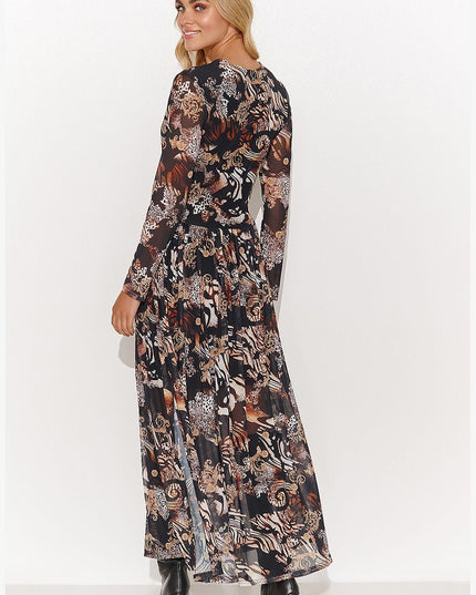 Robe longue imprimée transparente
