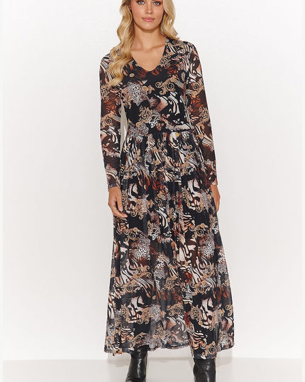 Robe longue imprimée transparente