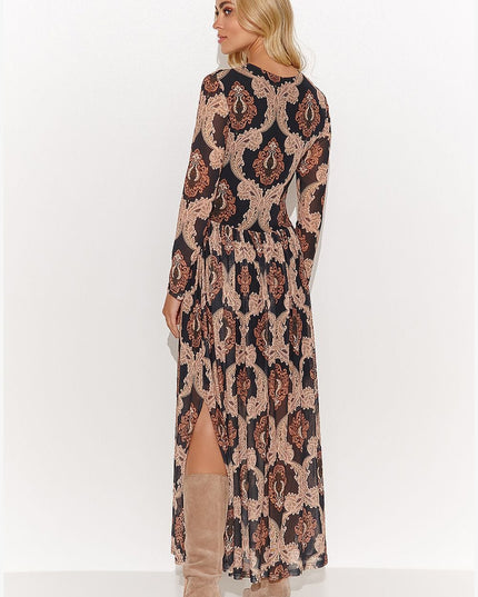 Robe longue imprimée transparente