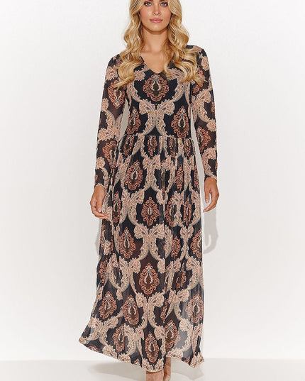 Robe longue imprimée transparente