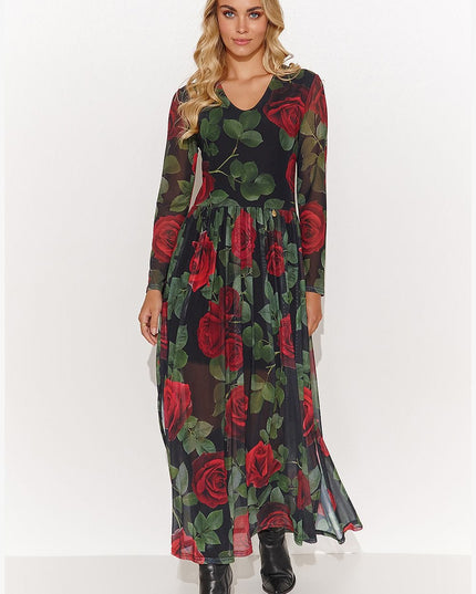 Robe longue imprimée transparente