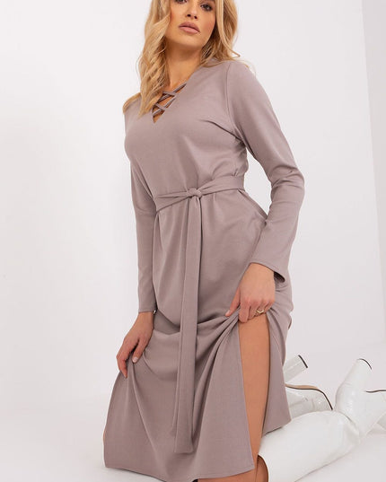 Robe chocolat à manches longues