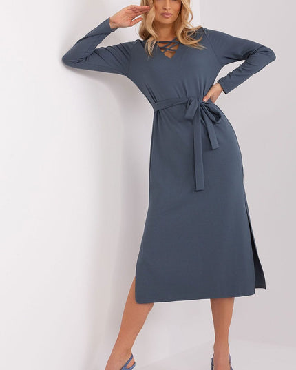 Robe chocolat à manches longues