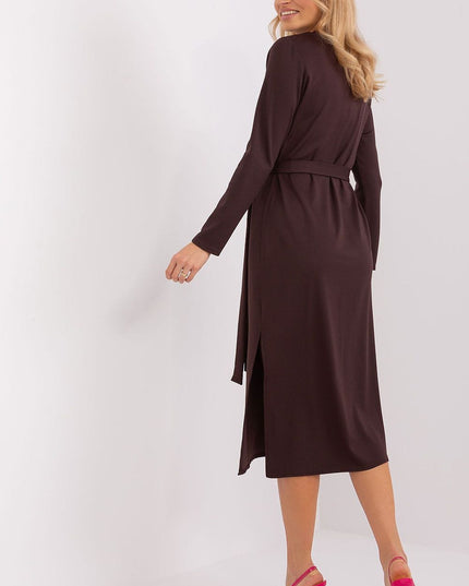 Robe chocolat à manches longues