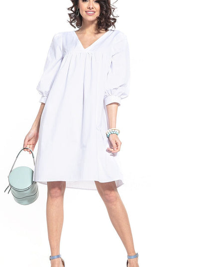 Robe midi en col dégagé