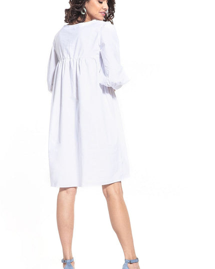 Robe midi en col dégagé