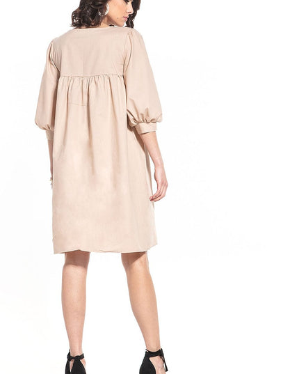Robe midi en col dégagé