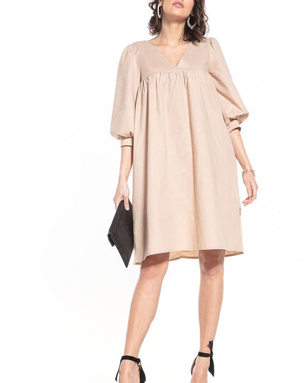 Robe midi en col dégagé