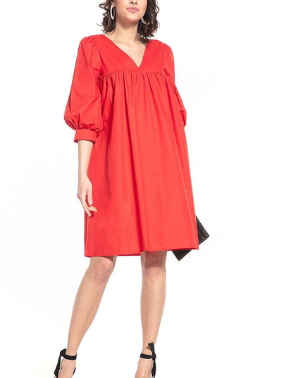 Robe midi en col dégagé
