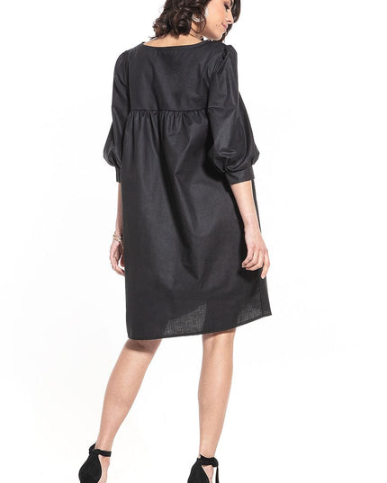 Robe midi en col dégagé