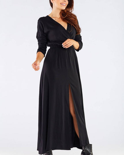 Robe longue verte féminine