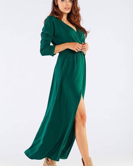 Robe longue verte féminine