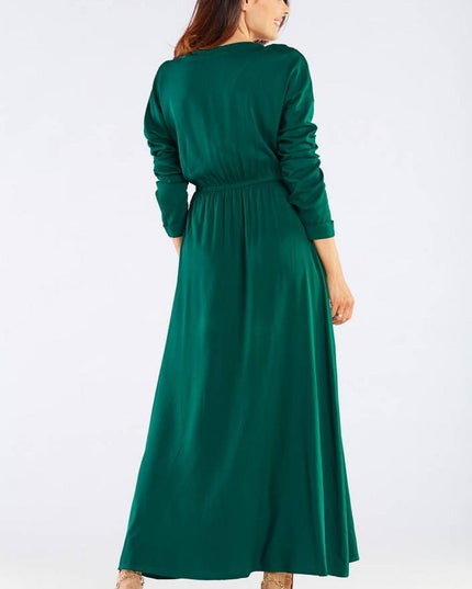 Robe longue verte féminine