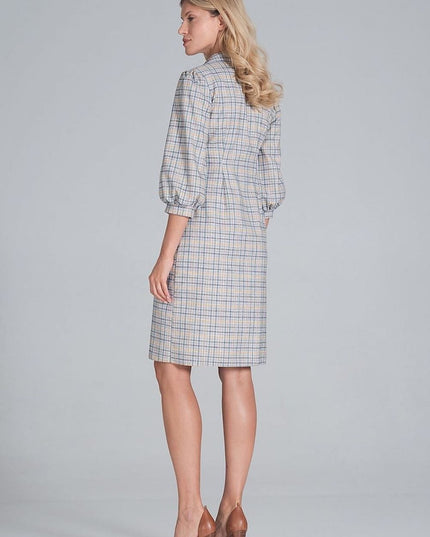 Robe chemise midi beige