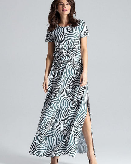 Robe longue à manches courtes