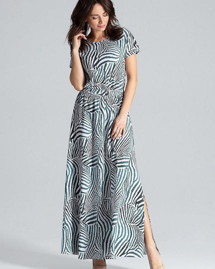 Robe longue à manches courtes