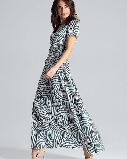 Robe longue à manches courtes