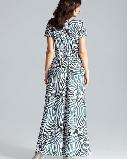 Robe longue à manches courtes