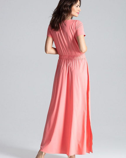 Robe longue à manches courtes