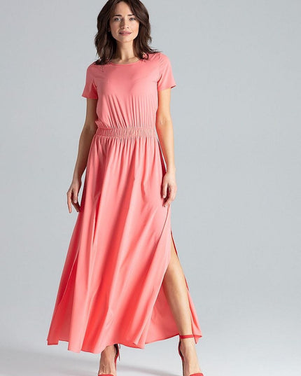 Robe longue à manches courtes