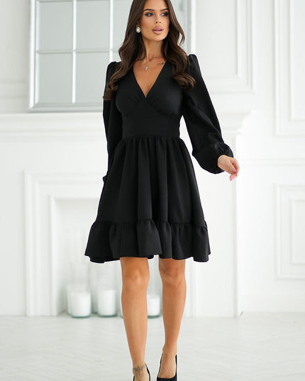 Robe évasée manches bouffantes