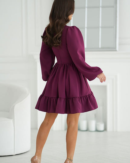Robe évasée manches bouffantes