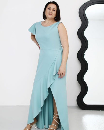 Robe ajustée asymétrique volants