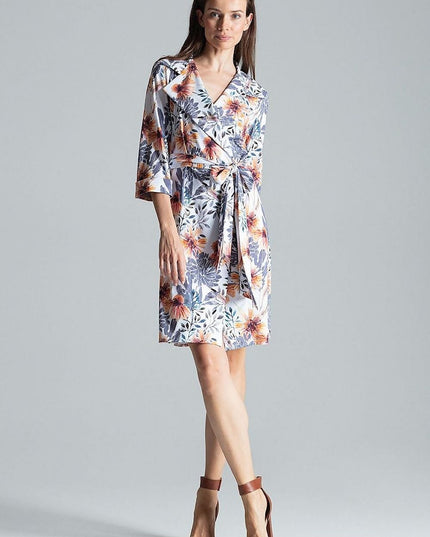 Robe chemise beige nouée