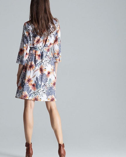 Robe chemise beige nouée